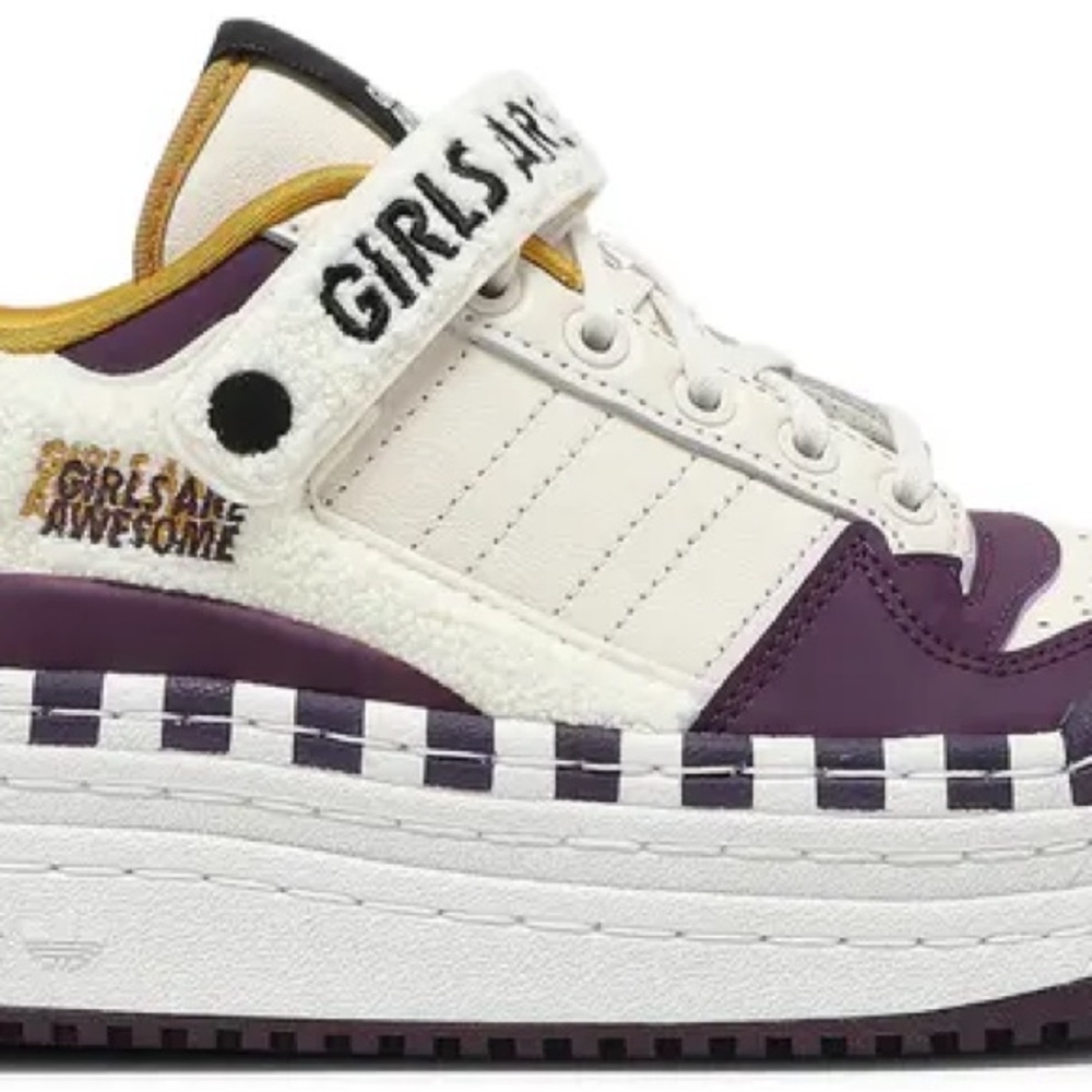 Purple and White Platform Sneakers with Chunky Sole